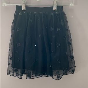 Black Beaded tule skirt by DKNY